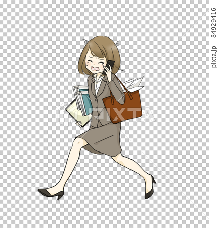 仕事が忙しいスーツ姿の女性 仕事が忙しいスーツ姿の女性 84929416