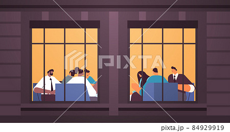 mix race people communicating while sitting in circle therapy group meeting addiction treatment concept horizontal full length vector illustration 84929919