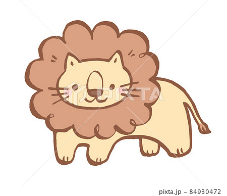 ライオンの手描きイラストのイラスト素材