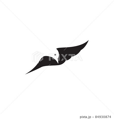negative space bird head with wings logo symbol icon vector graphic design illustration idea creative 84930874