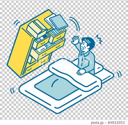 地震によるタンスの転倒 84932052
