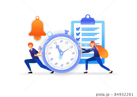 determine and manage time. complete work deadlines to streamline business. speed for successful careers. vector illustration concept for, landing page, web, ui, banner, poster, template, background determine and manage time. complete work deadlines to streamline business. speed for successful careers. vector illustration concept for, landing page, web, ui, banner, poster, template, background 84932261