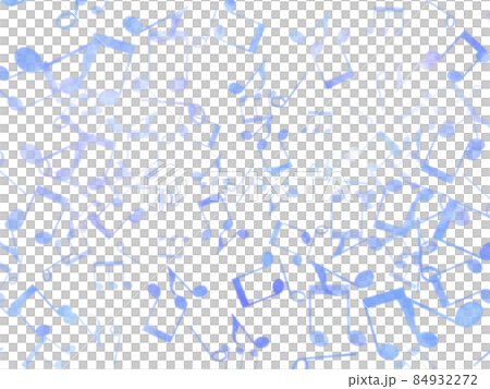 藍色樂譜的水彩觸摸插圖 84932272