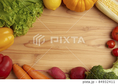 vegetable concept various vegetables such as lettuces, lemons, pumpkins, corns, tomatoes, broccolis, beetroots, bell peppers and carrots being put on the wooden table vegetable concept various vegetables such as lettuces, lemons, pumpkins, corns, tomatoes, broccolis, beetroots, bell peppers and carrots being put on the wooden table 84932411