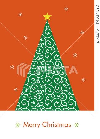 唐草模様のツリーのおしゃれな和風クリスマスカードのイラスト素材 唐草模様のツリーのおしゃれな和風クリスマスカードのイラスト素材