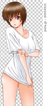 Girl in white t-shirt Girl in white t-shirt 84934910