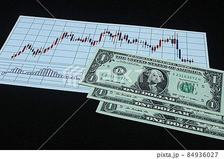 【為替・FX・株・ドル円・ビットコインなどに関する記事のサムネイルに】一ドル札三枚とチャート 【為替・FX・株・ドル円・ビットコインなどに関する記事のサムネイルに】一ドル札三枚とチャート 84936027