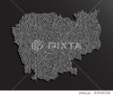 Vector map Cambodia from silver sequins or glitter 84936208