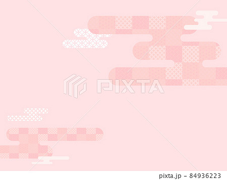 ピンク色の和風背景素材 84936223