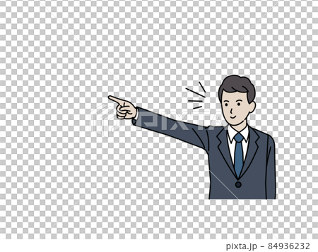 Pointing at an office worker, a businessman, a man in a suit, a goal, a pose, a gesture Pointing at an office worker, a businessman, a man in a suit, a goal, a pose, a gesture 84936232