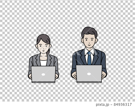 從事個人電腦、程序員、工程師、工作、辦公桌工作的男女上班族 84936317