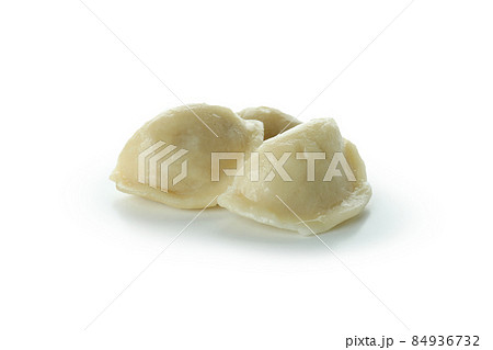 Tasty vareniki or pierogi isolated on white background 84936732