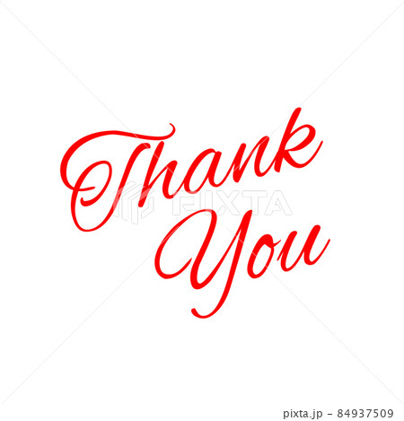 Thank You, bright red script lettering on white 84937509