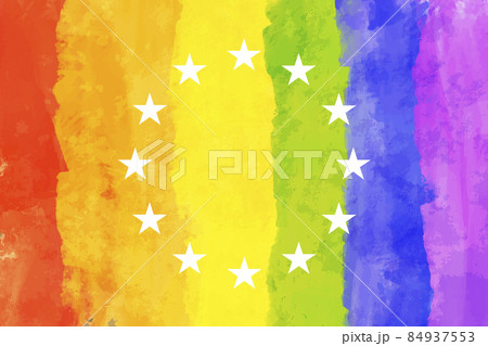 European Union flag looks likes PRIDE LGBT flag 84937553