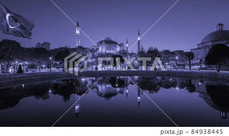 Hagia Sophia Mosque tinted in the trendy color Very Peri 84938445
