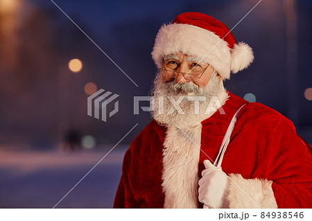 Santa Claus Standing Outdoors Portrait Santa Claus Standing Outdoors Portrait 84938546