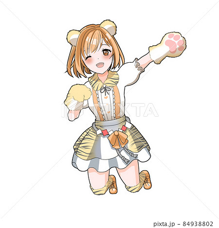 寅年のお祝いをする虎コスプレのオレンジ担当ボブアイドル 寅年のお祝いをする虎コスプレのオレンジ担当ボブアイドル 84938802