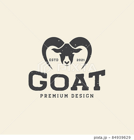vintage head mount goats logo symbol icon vector graphic design illustration idea creative 84939629