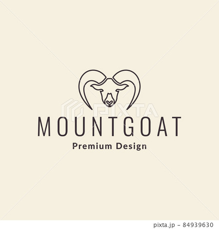 line mount goat logo symbol icon vector graphic design illustration idea creative 84939630
