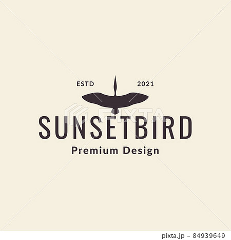 silhouette bird fly stork hipster logo symbol icon vector graphic design illustration idea creative 84939649