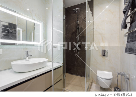 Luxury bathroom interior design and ceramic tile wall 84939912