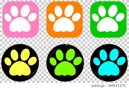 動物のかわいい肉球型の判子イラストのイラスト素材