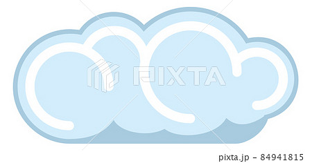 Cute cartoon cloud. Blue fluffy round icon 84941815