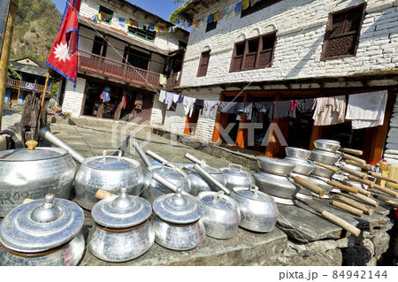 Rest Area, Trek to Annapurna Base Camp, Himalaya, Nepal 84942144