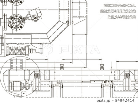 Mechanical instrument making. Technical illustration. Vector engineering drawings 84942414