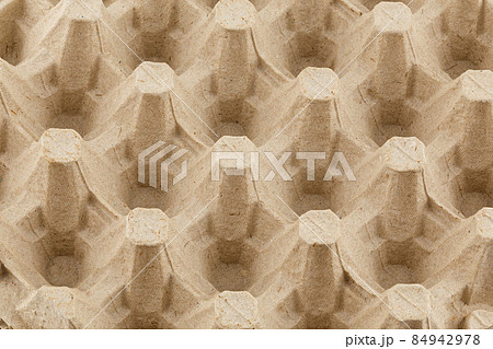 empty formed cardboard egg tray - closeup with edge-to-edge sharpness 84942978