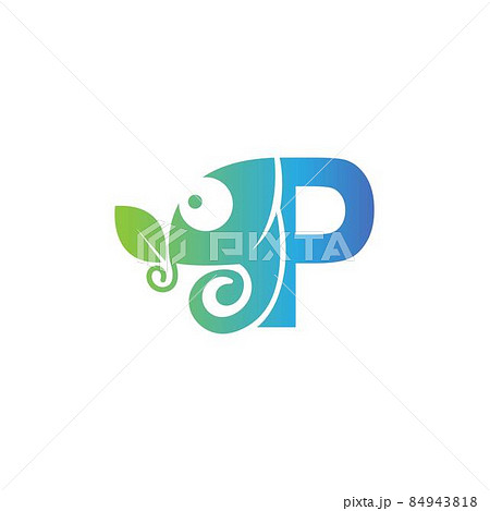 Letter P icon with chameleon logo design template Letter P icon with chameleon logo design template 84943818