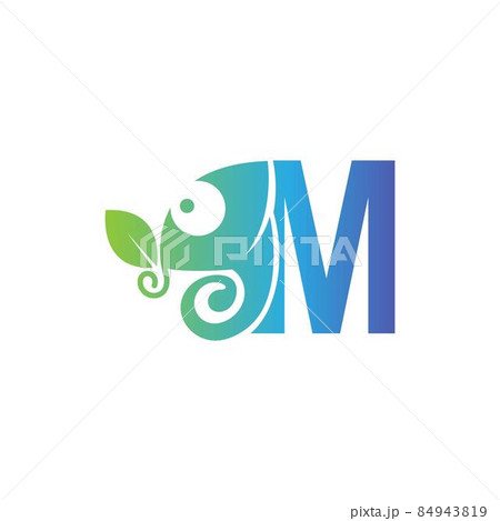Letter M icon with chameleon logo  design template 84943819