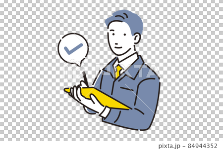 人物 バインダーを持つ作業着の男性 84944352