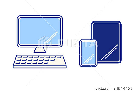パソコンと携帯電話とタブレット端末のイラスト素材