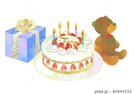 誕生日 ケーキとプレゼント 誕生日 ケーキとプレゼント 84944533