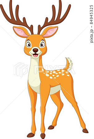 Cartoon funny deer on white background 84945325