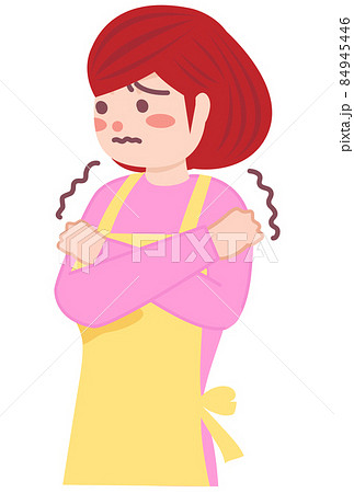 寒気がしている主婦 84945446