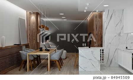 Loft modern interior . Modern apartment house style 84945509