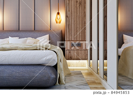 interior of a bedroom in a modern style interior of a bedroom in a modern style 84945853