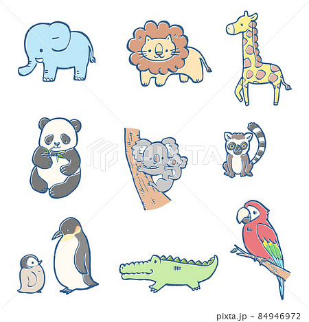 Cute Hand Drawn Illustration Set Of Animals In Stock Illustration