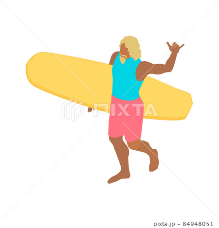 Walking With Surfboard Composition 84948051