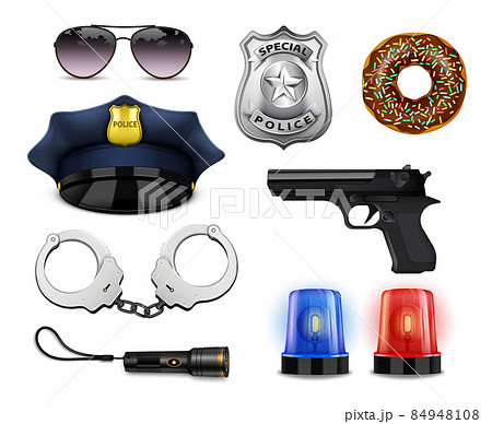 Police Equipment Icon Set 84948108