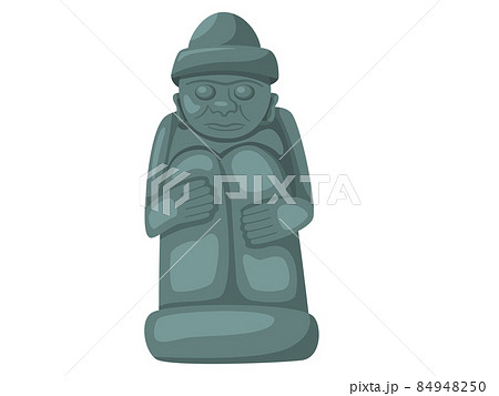 Ancient stone sculpture, dol haleubang stone statue, historical human figure carved from large rock Ancient stone sculpture, dol haleubang stone statue, historical human figure carved from large rock 84948250