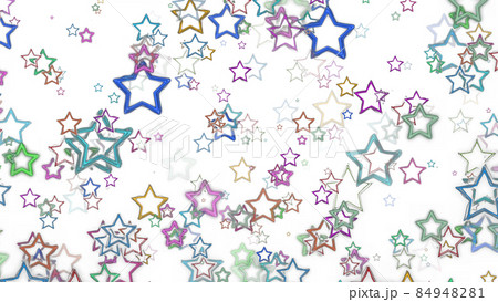 CGスター　多数のカラフルなスターの背景素材 84948281