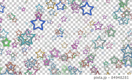 CGスター　多数のカラフルなスターの背景素材 84948281