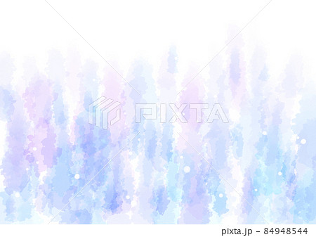 背景素材 初夏の雨のしずく01 水彩風 紫色と水色 のイラスト素材