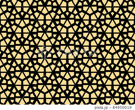 Abstract geometric pattern. A seamless vector background. Gold and black ornament. Graphic modern pattern. Simple lattice graphic design 84950019