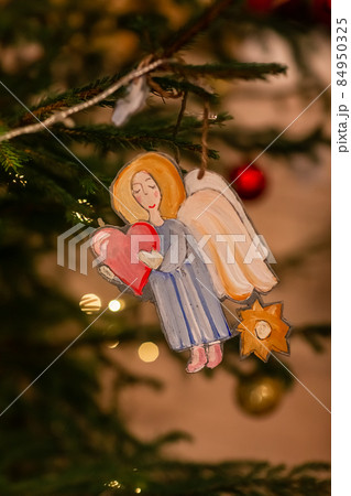 Decorated Christmas tree in Orthodox church on Christmas eve 84950325