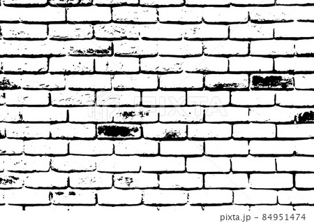 Grunge black texture as brick wall shape on white background (Vector). Use for decoration, aging or old layer 84951474
