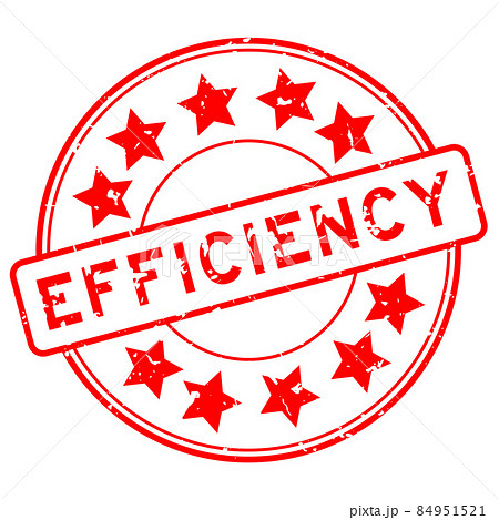 Grunge red efficiency word with star icon round rubber seal stamp on white background Grunge red efficiency word with star icon round rubber seal stamp on white background 84951521